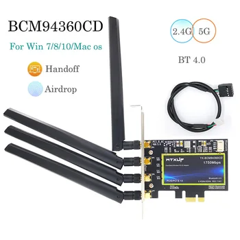 tarjeta Wi-Fi de escritorio PCI-E de doble banda 802.11AC Broadcom BCM94360CD адаптатор inalámbrico Bluetooth 4,0 Mac OSX