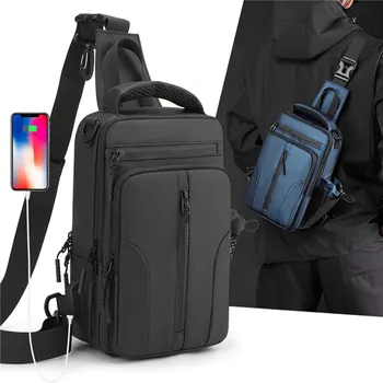 Мужская сумка на плечо для мужчин, Повседневная сумка через плечо, Мужская Противоугонная Школьная Летняя Уличная сумка для коротких поездок, сумка-слинг 2023