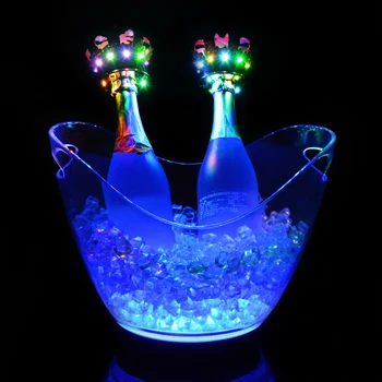 Красочное светодиодное светящееся ведерко для вина, двухслойный RGB охладитель пива, бочонки для льда, ведерки для ночного клуба, бар, декор для вечеринки