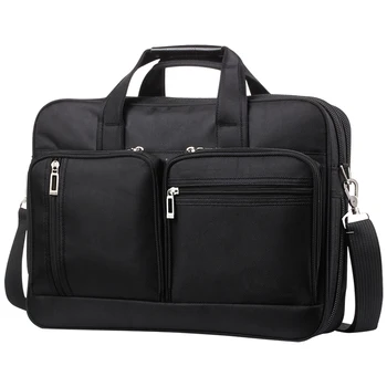 Портфель для ноутбука на 14-13 плеч, многофункциональная мужская водонепроницаемая деловая сумка Оксфорд большого размера 15,6 дюйма, сумка-мессенджер, черная сумка 17 карманов