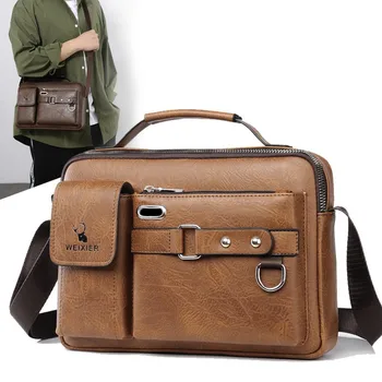 Мужская сумка через плечо из искусственной кожи, Деловая сумка-мессенджер для мужчин 2023, Новые Винтажные Маленькие мужские сумки через плечо, Дизайнерские сумки 가방
