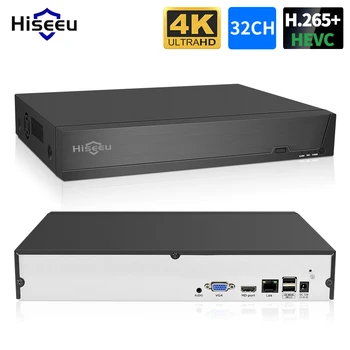 Hiseeu 4K 32CH NVR Для Видеонаблюдения IP-Камера H.265 + 8MP 5MP 3MP DVR Сетевой Видео Аудио Рекордер ONVIF Humanoid