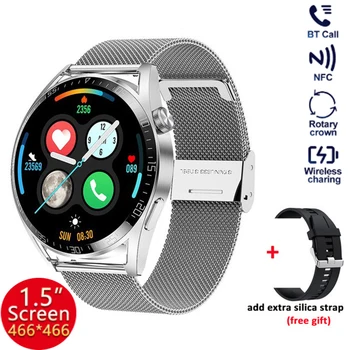 для Motorola One nokia 8.3 HUAWEI Watch NFC Bluetooth Вызов Смарт-Часов Беспроводная Зарядка Наручных Часов GPS Трекер Фитнес-Браслет