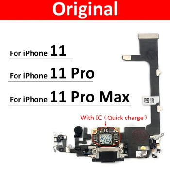 Оригинальный USB-порт Для Зарядки, Плата Зарядного Устройства, Гибкий Кабель Для Iphone 11 Pro 11Pro Max, док-разъем Micro С ЛОГОТИПОМ