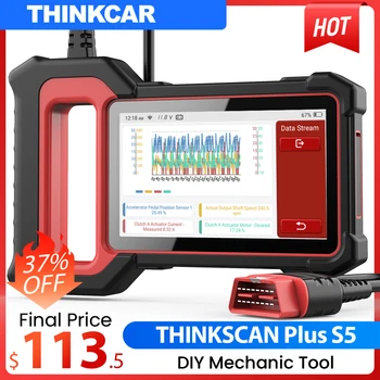THINKCAR Thinkscan Plus S5 OBD2 Диагностический Инструмент Проверка двигателя ABS SRS TCM Диагностика системы Авто считыватель кода Сканер Бесплатное Обновление