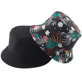 2022 Новая ретро шляпа рыбака, красочная водолазка с принтом листьев, праздничная шляпа для бассейна, двусторонняя шляпа, летняя