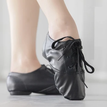 Оптовая продажа с фабрики, полноразмерная обувь из искусственной кожи на шнуровке для девочек и мальчиков, Женская и мужская дешевая обувь для джазовых танцев