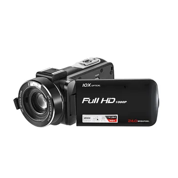1080P 24MP 120x Цифровой Зум Full HD Цифровая Видеокамера С 10-Кратным Оптическим Зумом HDV-Z80 Видеокамера С сенсорным экраном 3.0