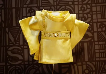 детская одежда для кукол из хлопка 20 см, Халат с круглым вырезом, халат в древнем стиле, Желтый халат Императора Дракона, костюм, Нарядная Одежда