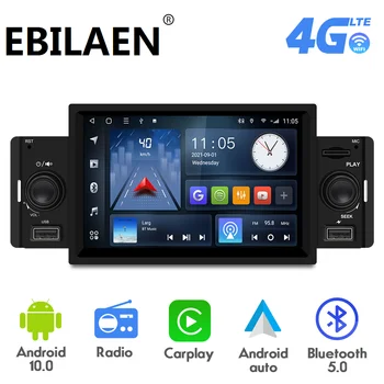 EBILAEN 5-дюймовый Автомобильный Радиоприемник С FM Bluetooth Android Системный Плеер Автомобильное Универсальное Головное устройство GPS Навигация Carplay Android Auto 1 DIN
