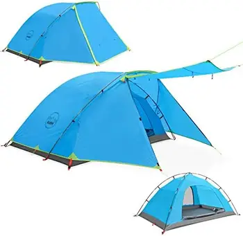 Палатка для кемпинга на одного человека, Водонепроницаемые Семейные Большие палатки на 2/4 человека, Простая установка, палатка с крыльцом, двойной слой