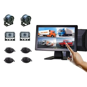 HD Водонепроницаемый автомобильный комплект камеры заднего вида с 10,1-дюймовым разделенным экраном 720P HD Quad