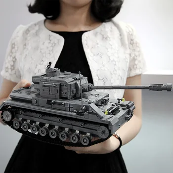 36 см длина Большой Panzer IV F2 Танк Тигр Строительные Блоки Модели WW2 Военные Армейские Танки Игрушки