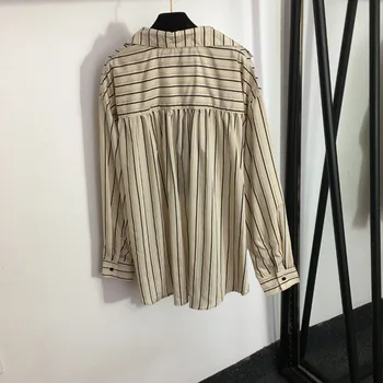 Женская рубашка в полоску с длинным рукавом, Осень-зима, Ранняя осень, Женская одежда 2023, Новый винтажный американский дизайн