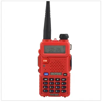 Красное радио baofeng двухдиапазонная рация UV-5R с двойным дисплеем 136-174/400-520 МГц, двухстороннее радио с бесплатным наушником BF-UV5R