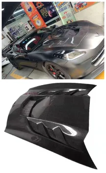 Высококачественный Передний бампер из настоящего Углеродного волокна, вентиляционная крышка капота двигателя, подходит для Chevrolet Corvette C7 14-18