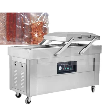 Коммерческая двухкамерная вакуумная упаковочная машина для защиты пищевых продуктов, Вакуумный упаковщик мяса/овощей/картофеля/орехов