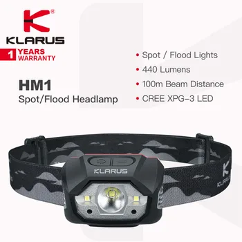 Klarus HM1 Перезаряжаемые Точечные/Прожекторные лампы/ Налобные фонари с датчиком жестов, Дальность луча 440 Люмен 100 м, для Кемпинга, Пешего туризма