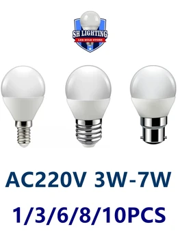 1-10 шт. светодиодная мини-лампа G45 3 Вт-7 Вт E14 E27 B22 AC220V с высоким люменом без стробоскопа теплый белый свет подходит для кухни, туалета, нижнего освещения