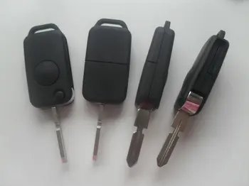 Сменный Флип-чехол для дистанционного ключа с 1 кнопкой для Mercedes-Benz E220 с лезвием HU39 Fob для ключей (без логотипа) 5 шт./лот