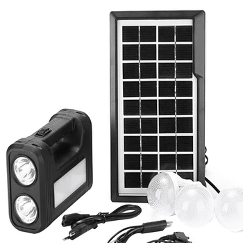 3,5 Вт Солнечная панель, комплект из 3 ламп, фонарик, Энергосберегающий солнечный свет, Наружный и внутренний Перезаряжаемый светодиодный светильник