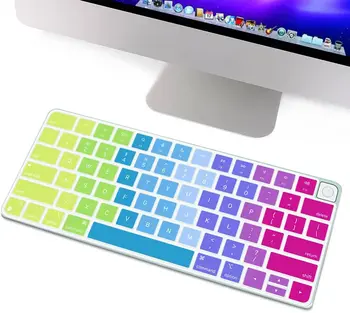 для Apple iMac 24 Дюймов 2021 Новейшая клавиатура Magic Keyboard с сенсорным ID чипом A2449 A2450 M1 2021 Защитная крышка клавиатуры