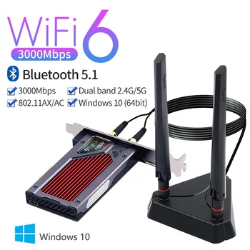 3000 Мбит/с wifi 6 pci-e BT 5.1 беспроводной адаптер 2.4g/5g 802.11ax rgb игровая двойная карта pcie Wi-Fi intel ax200 wlan