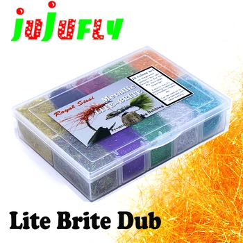 jujufly hot 10 цветов, набор для завязывания мух, металлический дозатор для дубляжа Lite Brite, универсальные тела и головки мух, синтетические перевязочные материалы