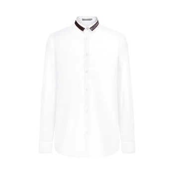 2021 Новое Поступление, Мужская Белая рубашка, Модные Роскошные Повседневные Рубашки с длинным рукавом, Облегающие Хлопчатобумажные Рубашки с Бортиками