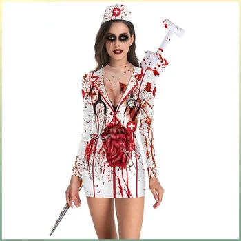 2021 Обтягивающее Платье с круглым вырезом Demon Slayer, Костюмы на Хэллоуин для Женщин, Одежда из Аниме для Косплея, Сексуальный Костюм Acessórios Exóticos