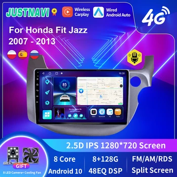 Автомобильный радиоплеер JUSTNAVI QT10 Android 10,0 для Honda Fit Jazz 2007-2013 GPS DSP CarPlay IPS OBD Мультимедиа Serero Auto Touch
