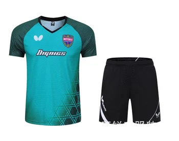 Новая спортивная рубашка для бадминтона Qucik dry, одежда для женщин/мужчин, одежда для настольного тенниса, Теннисный костюм, Теннисные майки, комплекты одежды для бадминтона