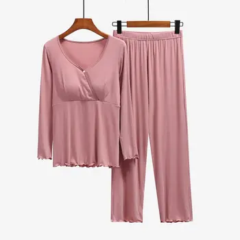 Пижамы для беременных и кормящих Ночное белье для кормления грудью для беременных Пижамы для кормления грудью Костюмы Одежда для беременных