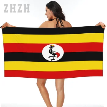 Больше дизайна Банное полотенце с Эмблемой Флага Уганды, Быстросохнущая Микрофибра, впитывающая мягкую воду, Дышащая Пляжная Ванная Комната для плавания