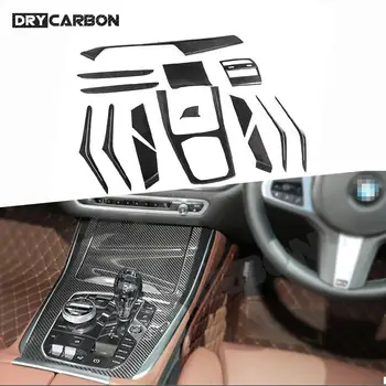 Коробка для хранения Панели Переключения передач из сухого Углеродного Волокна, Внутренняя отделка двери Автомобиля, Полоски, Чехлы, Наклейки, Внутреннее украшение для BMW X5 G05 2020 +