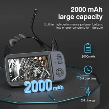 2023 Новая Эндоскопическая Камера USB С двойным Объективом HD 4,5-дюймовый IPS Экран Промышленный Трубопроводный Двигатель Авторемонтный Бороскоп Для Проверки Слива
