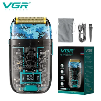 VGR Триммер для бороды Электробритва Профессиональная Бритва Водонепроницаемый Станок для бритья с цифровым дисплеем Бритвы для Бритья Мужчин V-352