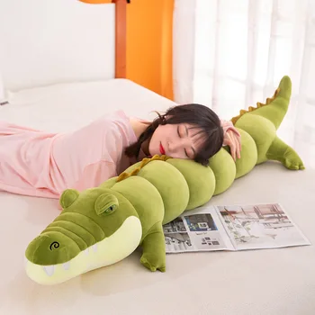 80-180 см Кавайная большая Плюшевая подушка с Крокодилом, игрушки, Милые Мягкие/Длинные мягкие животные, Имитирующие крокодиловую подушку, подарки на день рождения для детей