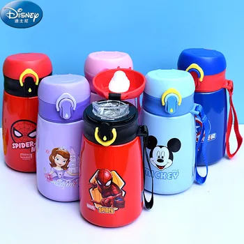 380 мл Disney Mickey Minnie Прямая Чашка для воды с изоляцией из нержавеющей стали Портативная Кружка для путешествий на открытом воздухе Детские подарки