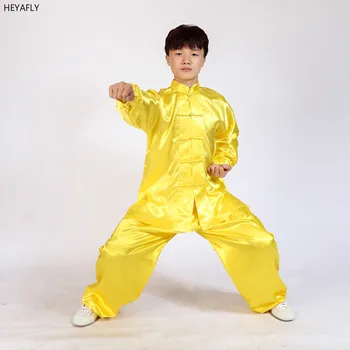 Одежда для тайцзи с длинными рукавами, тренировочный костюм для детских единоборств и боевых искусств, китайская одежда для тайцзи ушу