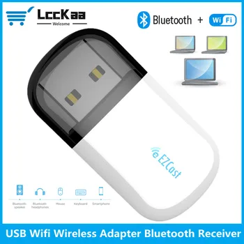 LccKaa USB WiFi Bluetooth адаптер 600 Мбит/с двухдиапазонный 2,4/5 ГГц Беспроводной внешний приемник Mini WiFi Dongle для ПК/ноутбука/настольного компьютера