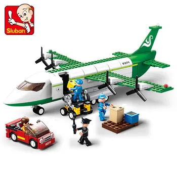 Высокотехнологичный городской грузовой самолет, склад самолета, аэропорт, самолет Airbus, Авион, креативные строительные блоки, развивающие игрушки для детей