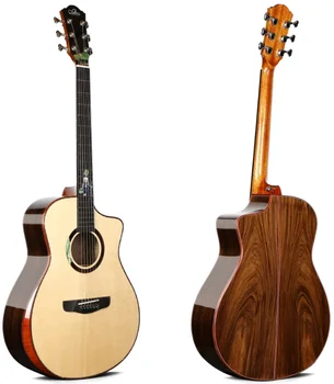 Новое поступление акустической гитары Sevillana 2106 из цельного дерева, 41 дюйм, уникальный и красивый дизайн, акустическая гитара ручной работы