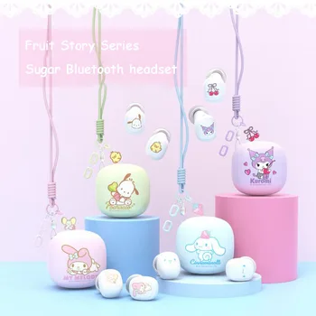 Беспроводная Bluetooth-гарнитура Sanrio Kawaii Sugar Fruit Серии Cinnamoroll Bluetooth-гарнитура с высоким качеством звука Mini Wireless