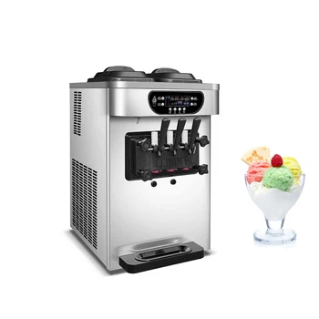 Полностью Автоматическая Настольная машина для приготовления мягкого мороженого с тремя вкусами Для коммерческого использования