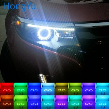 Новейшая фара Многоцветная RGB LED Angel Eyes Halo Ring Eye DRL RF Пульт дистанционного Управления для Ford Edge 2011-2012 Аксессуары
