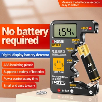 BT189 Цифровой тестер батареи, проверка Напряжения для кнопки AA AAA 9V, инструменты для измерения напряжения нескольких Размеров