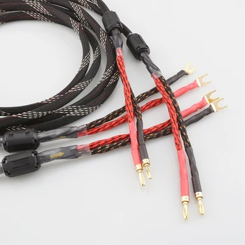 Одна пара акустических кабелей Audiocrasthifi HI-End усилитель, 4N OFC акустический кабель с вилкой типа 