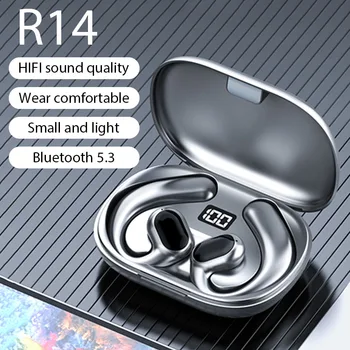 Наушники R14 TWS Fone Bluetooth, беспроводные наушники с костной проводимостью, гарнитура со светодиодным дисплеем, Стереонаушники, спортивные наушники для iPhone Xiaomi