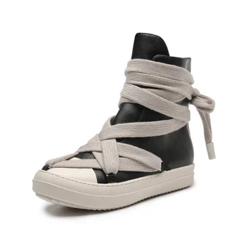 Женская модная спортивная обувь, Новая женская повседневная обувь в стиле хип-хоп, Вулканизированные Дизайнерские кроссовки на толстой шнуровке для женщин, Обувь 35 ~ 44